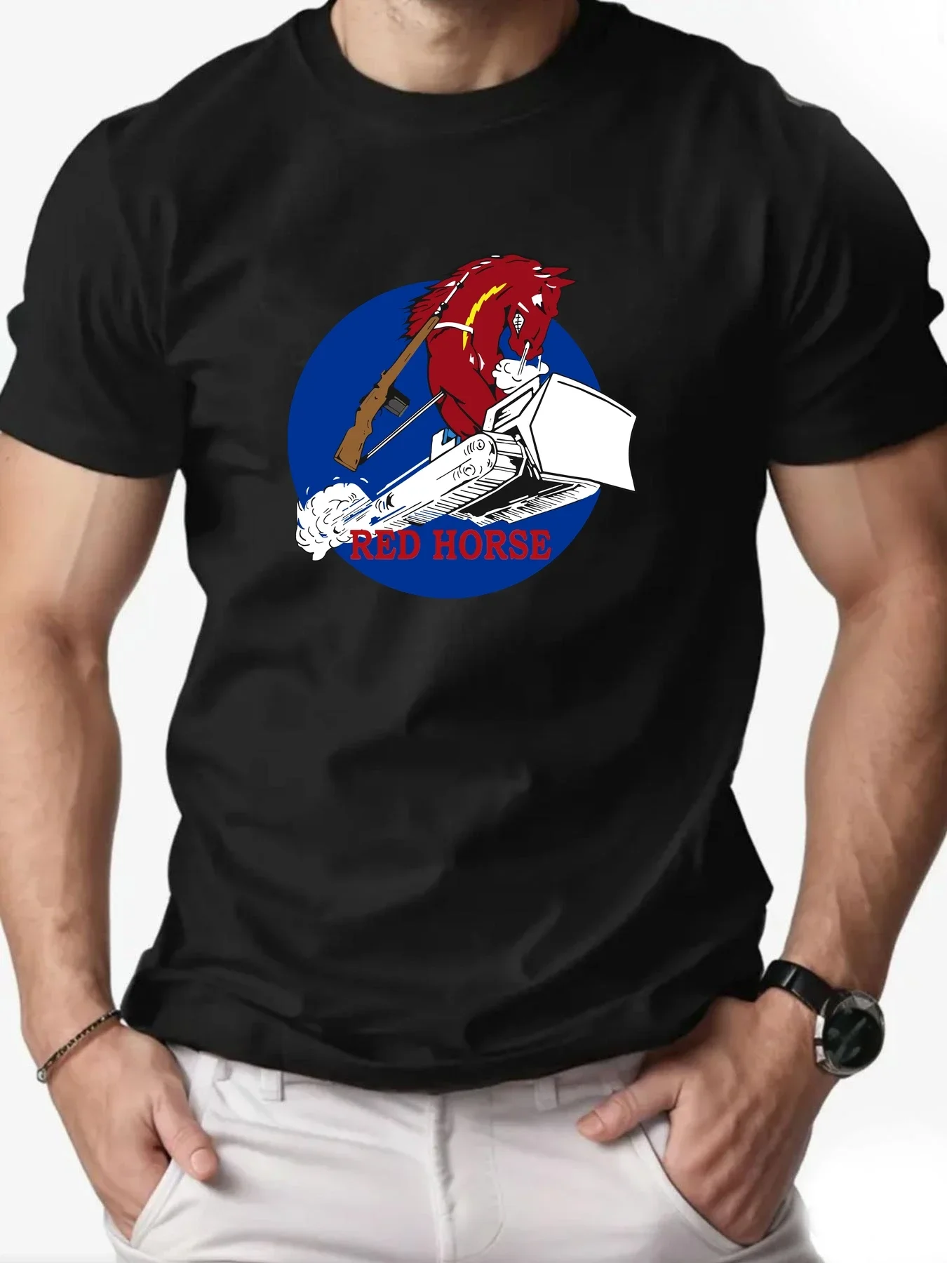 

A 100% pure cotton casual T-shirt for men in summer, a comfortable, breathable, loose and fashionable top for outdoor travel