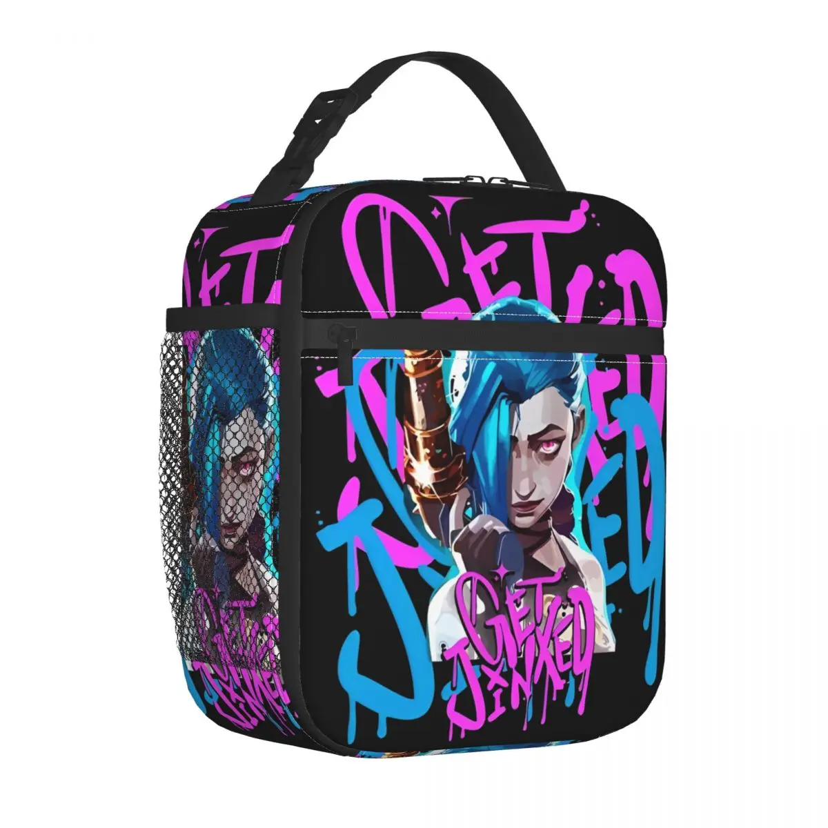 Jinx Anime Chaos Is My Calling Insulated Lunch Bag Cooler Bag Meal Container Arcane Game Lunch Box Tote Men College Outdoor