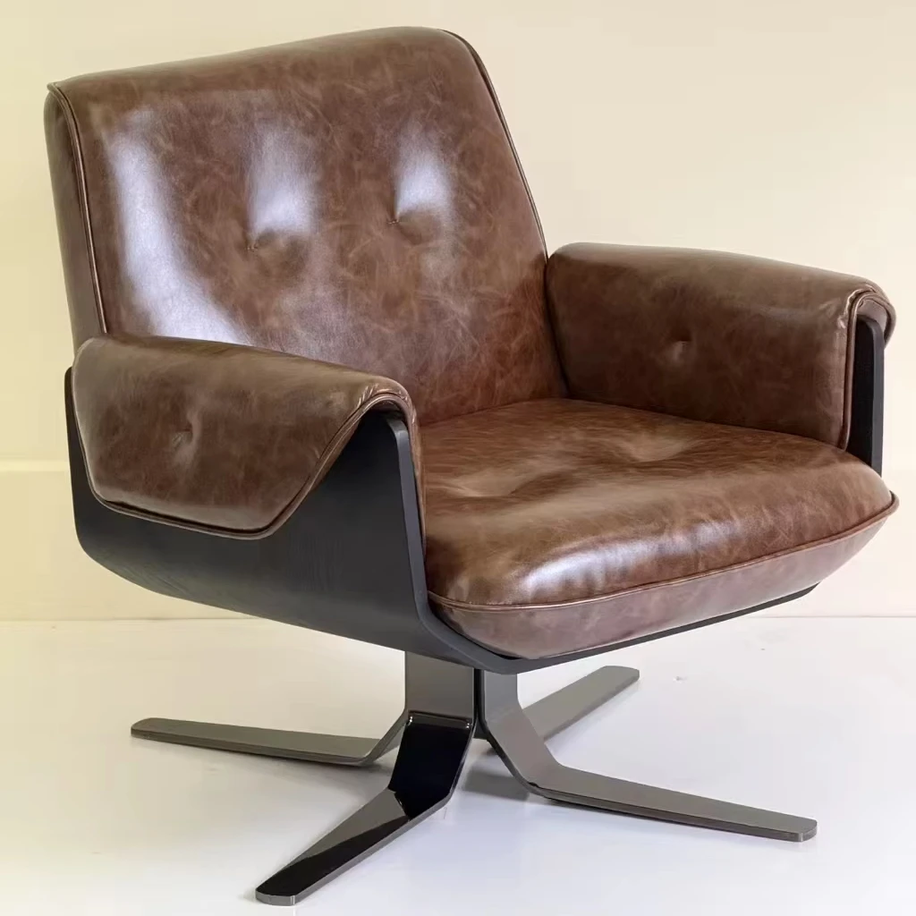 Leisure Blue Leather Hotel Chair