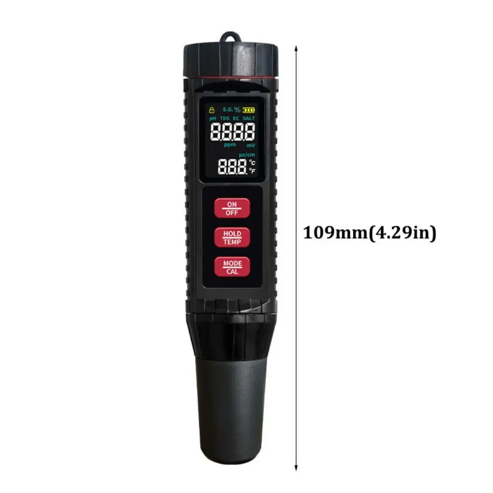 LCD شاشة ديجيتال قلم اختبار المياه المنزلية متعددة الوظائف مقاوم للماء مقياس جودة المياه عالية الدقة 7 في 1 جهاز اختبار درجة الحموضة #6