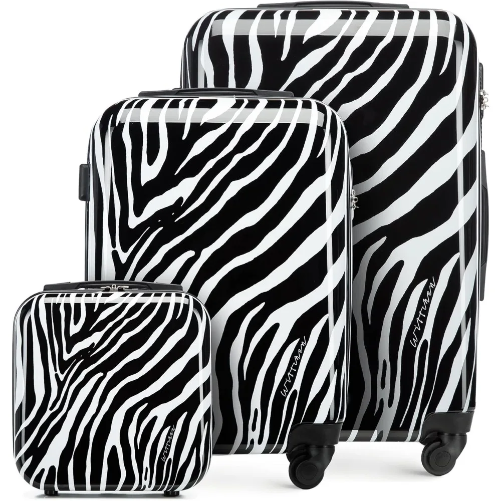 

Young Collection ABS Luggage Set with Polycarbonate Coating and Telescopic Handle (S+M+Cosmetic Case) White/Black
