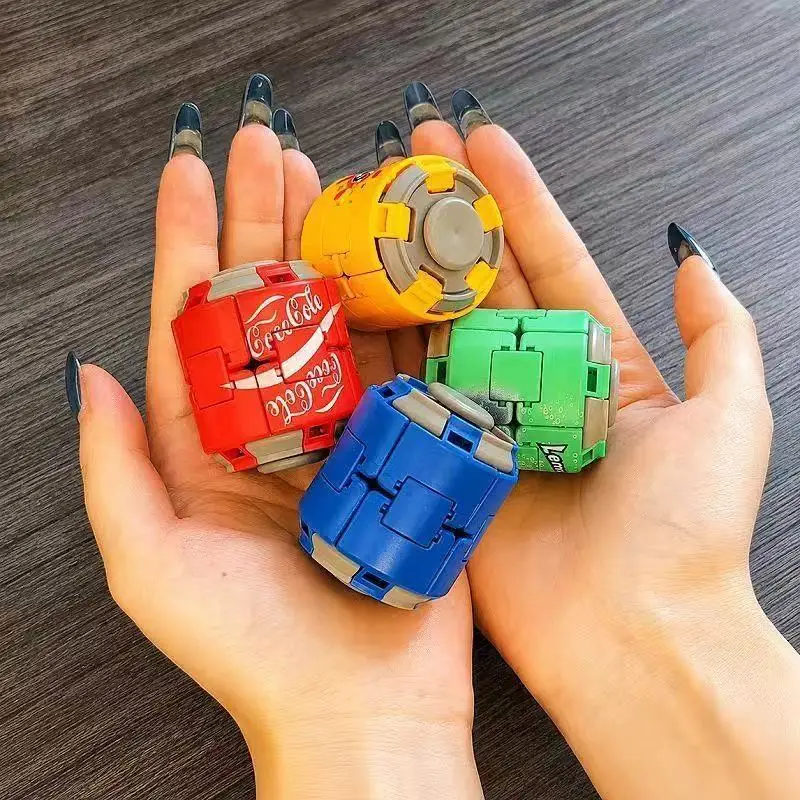 Adult Toy Soda Bottle Type Pressing Rotating Deformed Fingertip Gyro Coke Decompression Ball Pressing Rotatable Gyro Toy