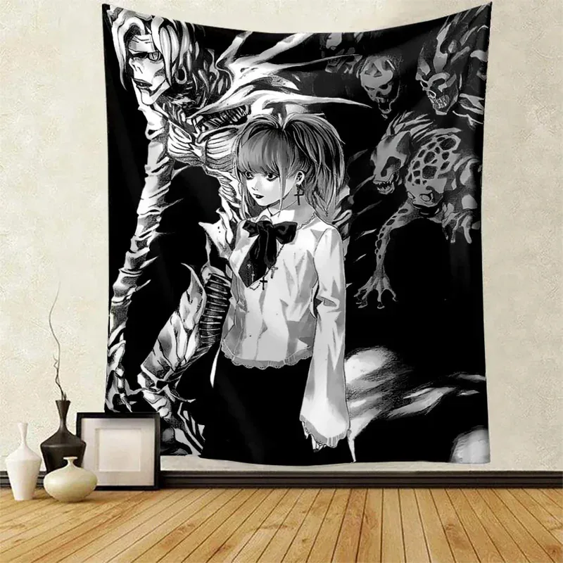 VIKAMA Death Note Amane Misa Wandteppich, niedliche Anime-Mädchen-Wandkunst, perfekt für Schlafzimmer und Spielzimmer, Manga-inspirierte Wanddekoration