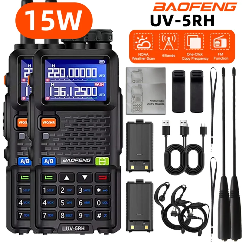 baofeng-uv-5rh-–-talkie-walkie-portable-15w-copie-de-frequence-sans-fil-type-c-noaa-longue-portee-999ch-interphone-de-voiture-pour-l'exterieur-2-pieces