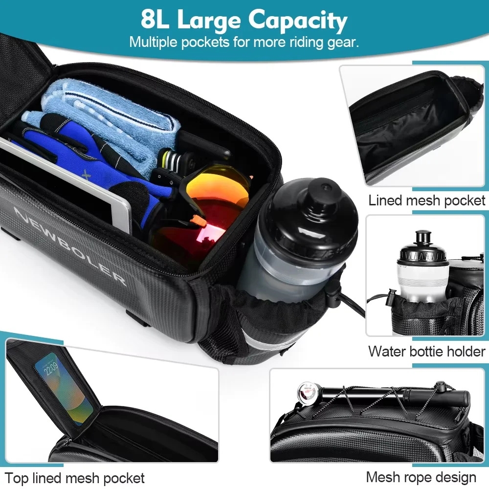 

Велосипедная сумка на задний багажник с жестким корпусом, большая вместимость, водонепроницаемая, для MTB, электровелосипедов