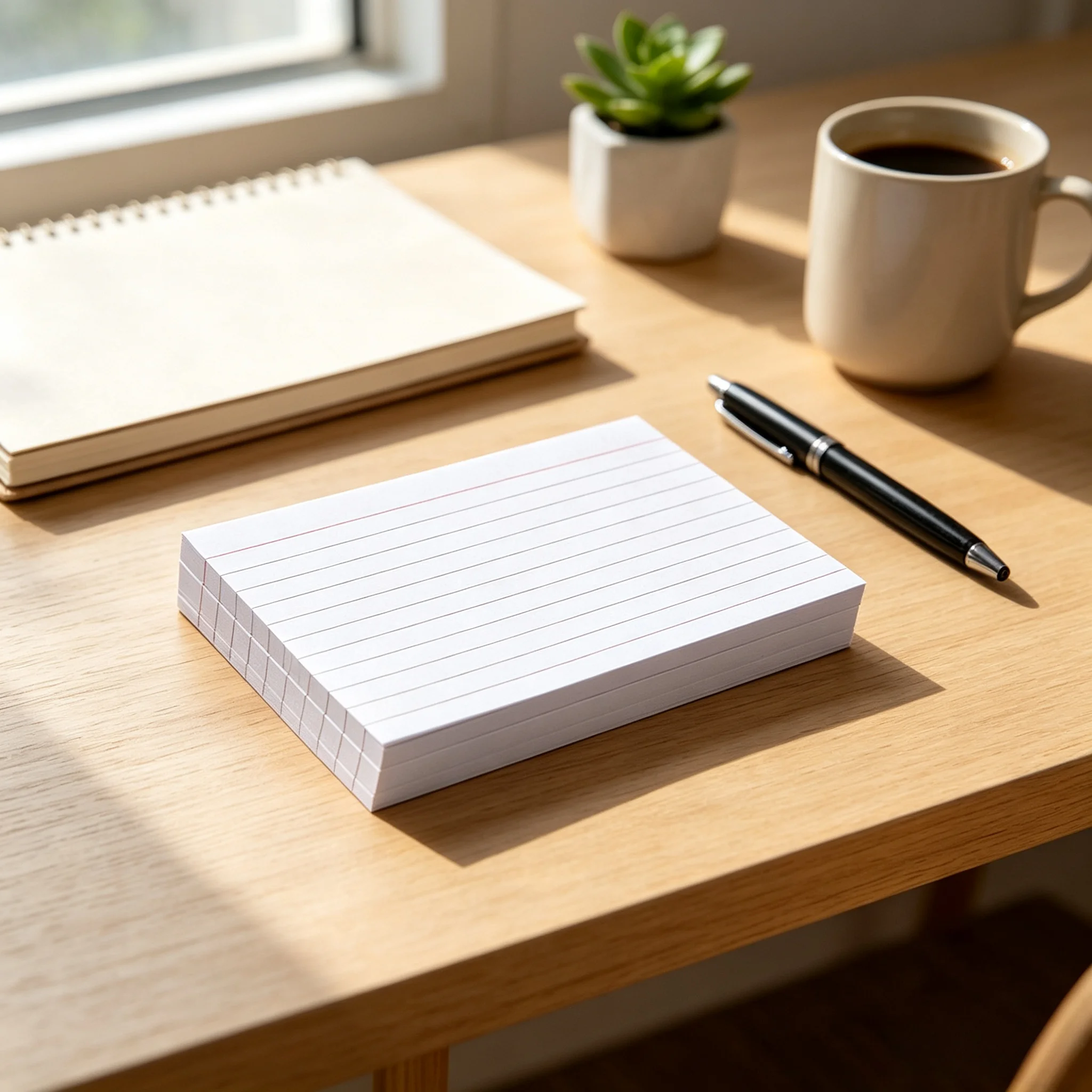 100/200/300 Pcs Thick Lined Index Cards, Non‑Sticky Memo Note Paper for Student Vocabulary Study Notebook Supplies