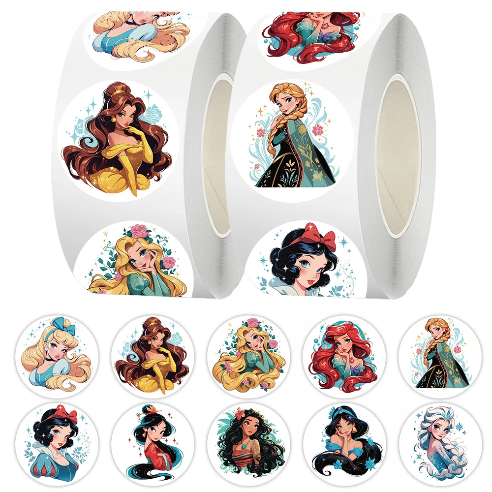 500 Stück Disney süße Anime Prinzessin Aufkleber Rolle ästhetische Mädchen Aufkleber DIY Laptop Telefon Kawaii Cartoon Aufkleber Kind Belohnung Geschenk