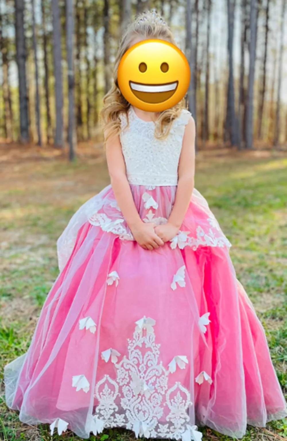 Vestido de niña de flores rosa personalizado, apliques blancos de tul con cinturón de lazo para boda, fiesta de cumpleaños, vestido de comunión