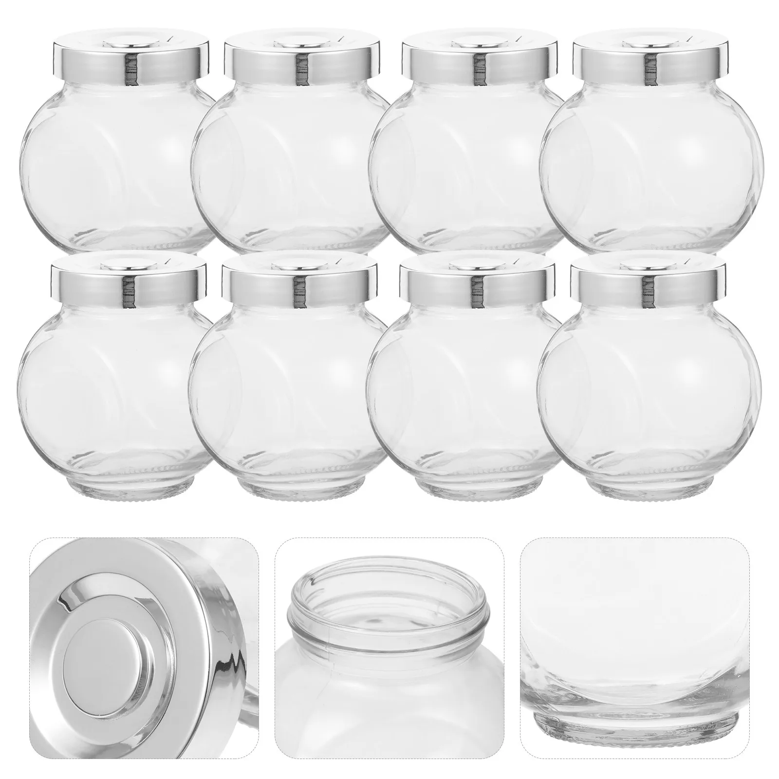 

10Pcs Glass Candy Jars Mini Clear Storage Jar Airtight Seal Tea Spice Herb Storage Holder Dry Food Container Candy Jar