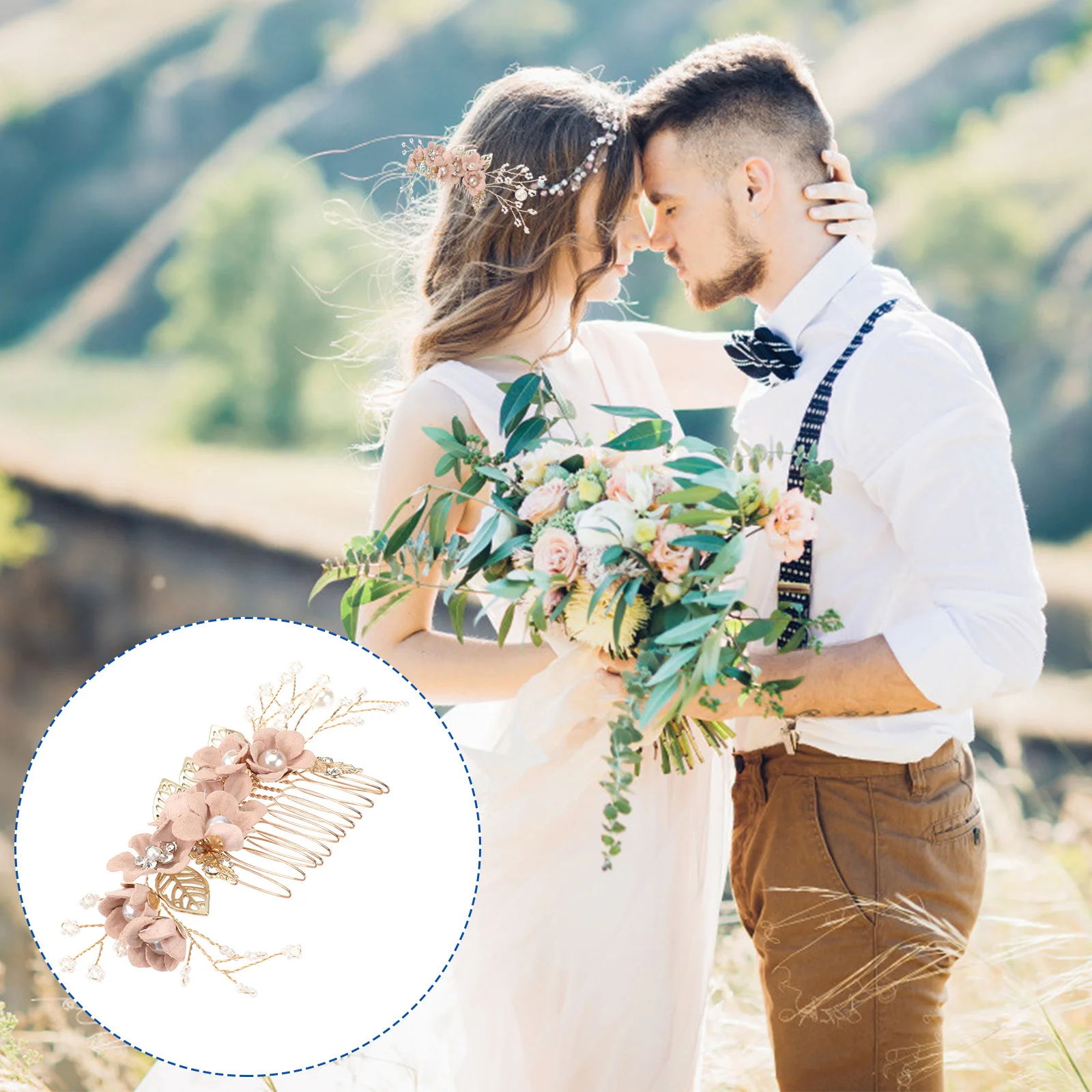 

Bride Comb Wedding Hair Accessory Crystal Bridal Rhinestone Alloy Comb for Women Party Prom White