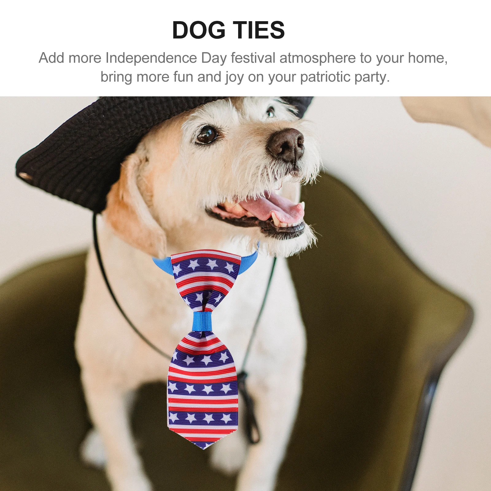 

5pcs Pet Neckties Adjustable Polyester Dog Ties Kitten Patriotic Accessories Smooth Craftsmanship Durable Thin Comfortable Dog
