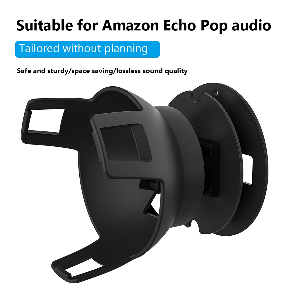 An der Wand montiertes Lautsprecherregal für Amazon Echo Pop, platzsparendes Lautsprecherbox-Aufbewahrungsregal, verhindert Herunterfallen, integriertes Kabelmanagement