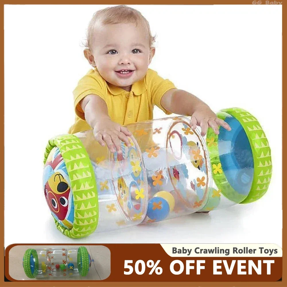 Nadmuchiwane dziecko raczkujące rolki zabawki grzechotki gry dla niemowląt rozwój 6 12 miesięcy dziecko raczkujące zabawki Fitness zabawki edukacyjne