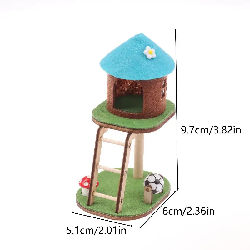 Cute Mini Dollhouse Cat Climbing Frame Cat Tower Model Dollhouse Living Room Furniture Decoration Micro Scene Accessories