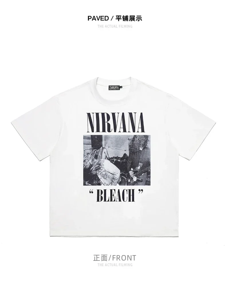 Nirvana Nirvana Band Rock Short Sleeve T-Shirt Live Decadent Loneliness Personality Cobain Men and Women Grunge