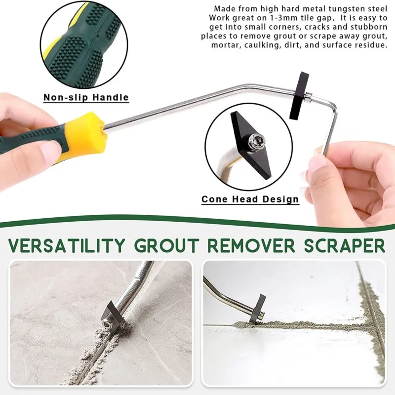 22 Pcs Grout Removal Tools Set Grout Hand Saw Ceramic Tile Joint Cleaning Brush Caulking Edge for Floor Kitchen Hand Tool Set