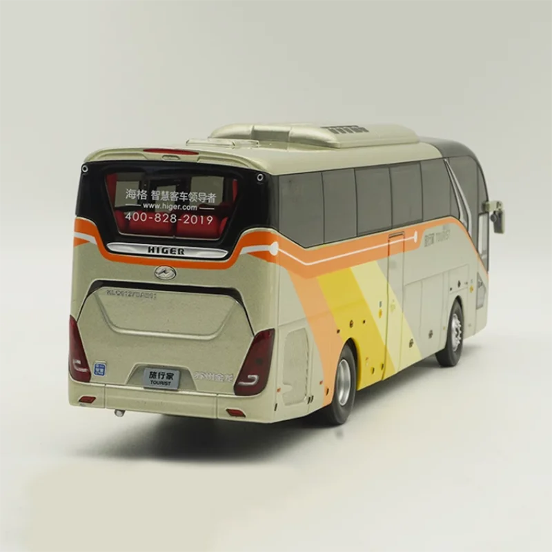 Diecast 1:42 Scale Suzhou Jinlong Haige Bus Traveler Model Bus Highway Bus Alloy Model Finished Simulation Collection Gift Toys