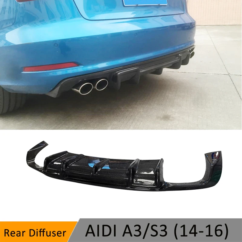 Carbon Fiber Car Rear Bumper Lip Diffuser for Audi A3 Sline S3 Sedan 2014-2016 Not standard FRP body Kits