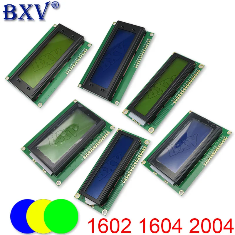 LCD1602 LCD1604 LCD2004 모듈 노란색 녹색/파란색 화면 16x2 16x4 20x4 문자 LCD 디스플레이 모듈 1602 1604 Arduino BXV 용 5V