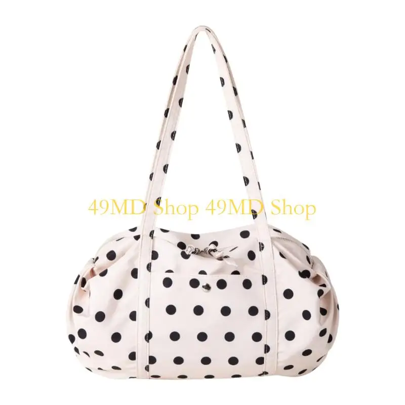 49MD Fashionable Dot Bag Practical Nylon Shoulder Purse Lightweight For Commuting Travel