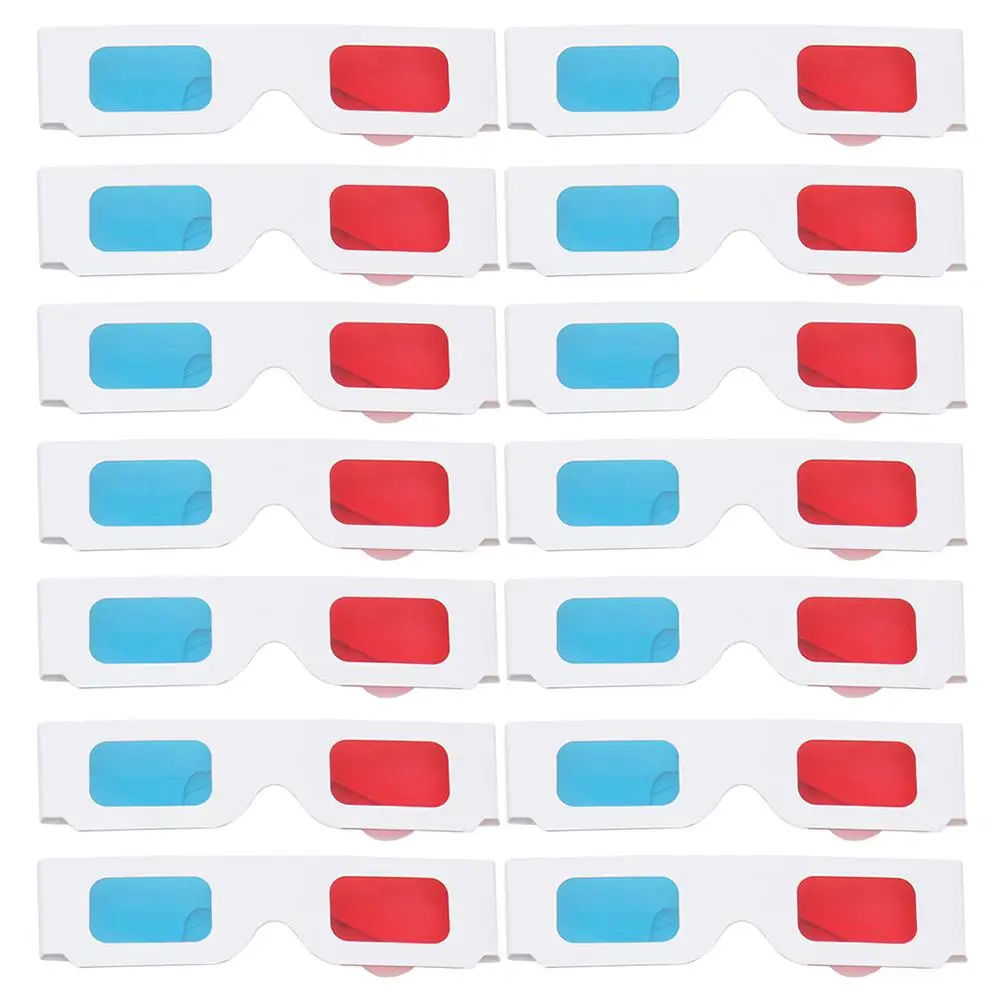 

50 Pcs 3D Glasses Anaglyph Paper Cardboard Disposable Double Layer 250g for Movies Gaming DVDs Cool Durable