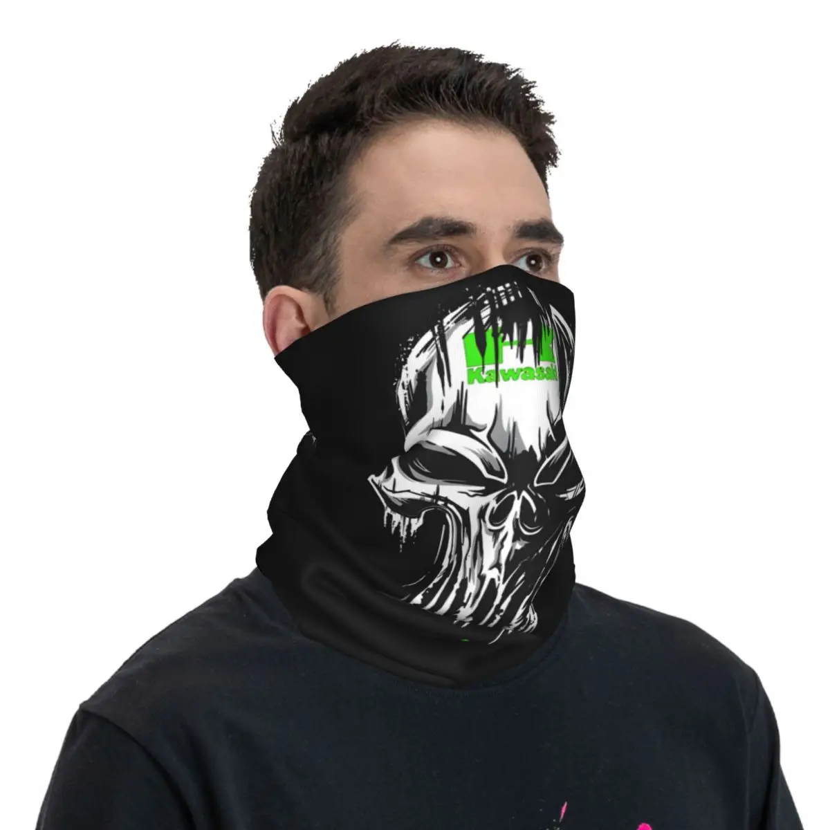 K czaszka Kawasaki wyścigowy zespół Bandana na szyję Motocross chusta na twarz wędrówki Unisex dla dorosłych