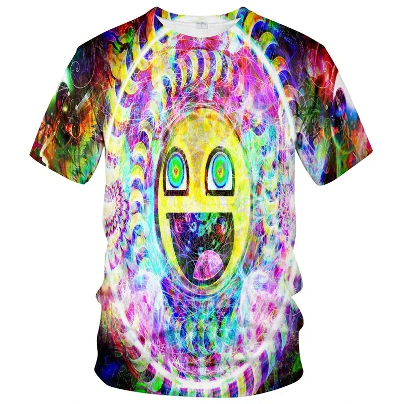 Color Trippy Men'S T-Shirt 3D Printed Painting Cool Design T-Shirt Fashion T Shirt Summer Casual Gym Short Sleeve Top Fun Outfit