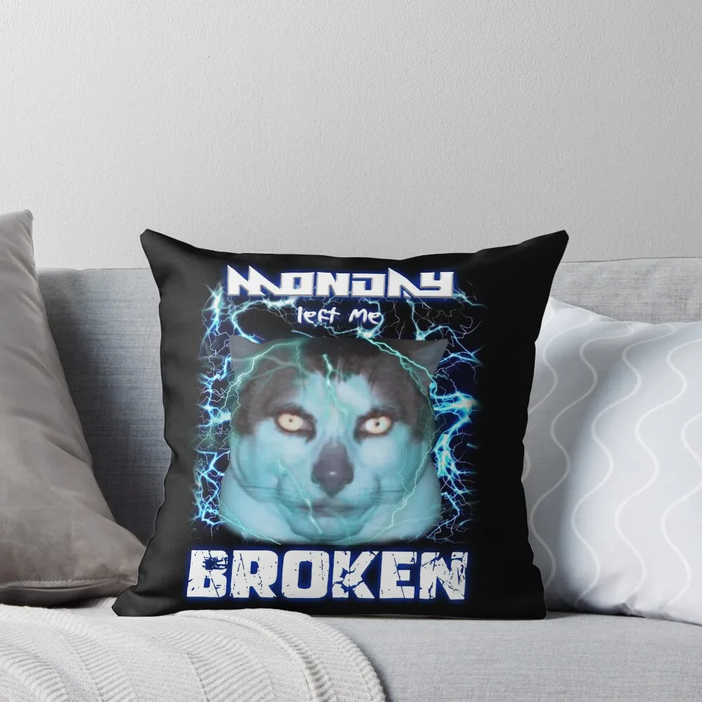 

MONDAY LEFT ME BROKEN CAT Throw Pillow Pillow Case Christmas Cushion Cover Luxury Sofa Cushions Covers bed pillows pillow