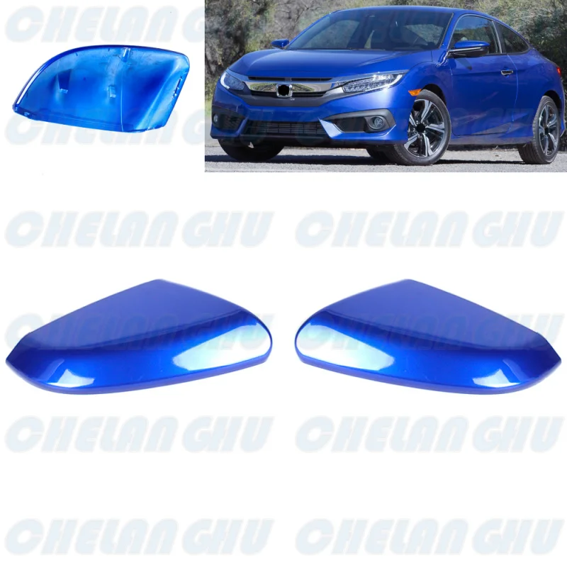 1 Pair blue Painted Rear Mirror Housing Cover Cap for Honda US version Civic 2016 2017 2018 2019 2020 2021