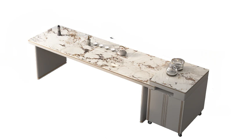 

Легкий роскошный комбинированный большой офисный чайный столик премиум-класса, встроенный современный и простой бытовой рок-доска для кунг