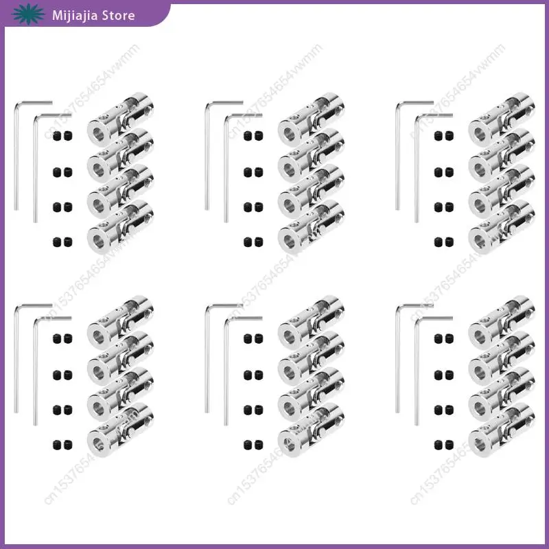 

24 упаковки, стальной универсальный карданный соединительный соединитель от 4 до 4 мм, вращающаяся модель, фитинг вала двигателя «сделай сам», аксессуары, ПРОДАЖА