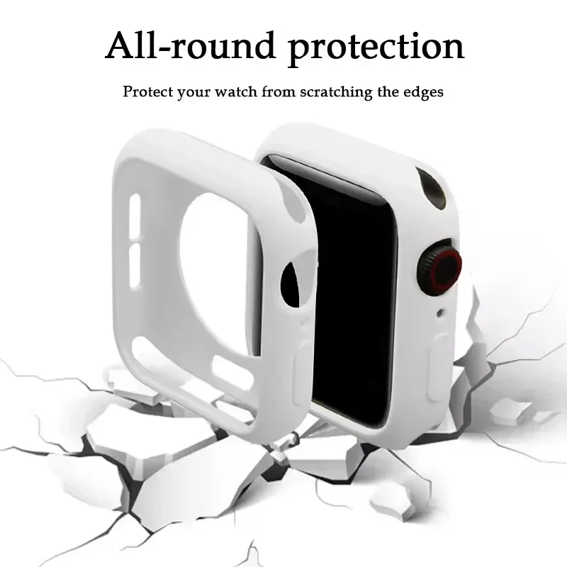 Soft Silicone Case for Apple Watch 10 9 8 7 46mm 49mm 45mm 41mm Protection Cover for IWatch Series SE 6 5 4 44mm 40mm 42mm 38mm