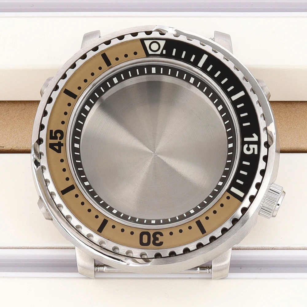 For Mod Mini Tuna Canned C3 Bezel 20ATM Waterproof 43mm Men's Diver Watch Case Sapphire Crystal Fit NH35 NH36 NH38 4R36 Movement