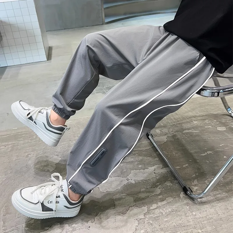 Boys' ice silk pants summer thin quick-drying pants medium large children's leisure sports mosquito-proof trousers sweatpants