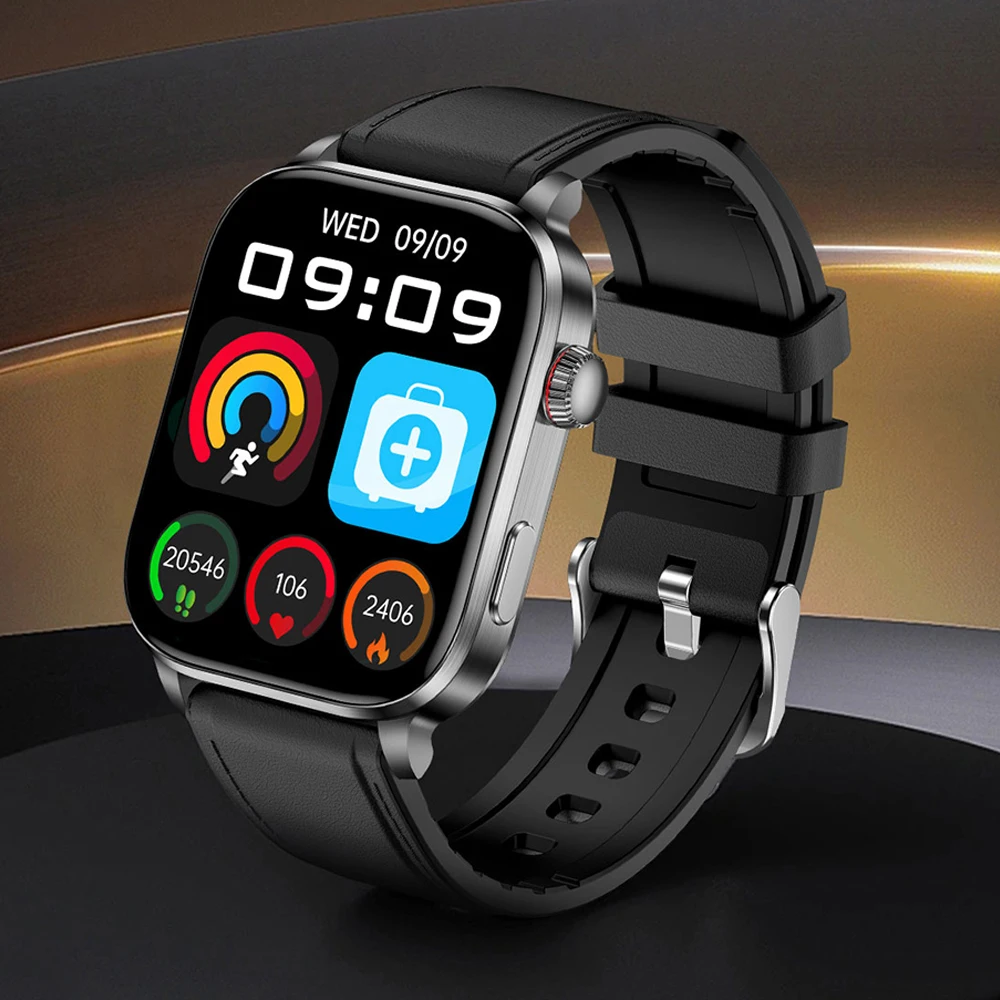 2026 Laser Therapy Health Bluetooth Call Smart Watch Men Uric Acid Blood Lipids Blood Pressure Heart Rate Tracker Smartwatch Men