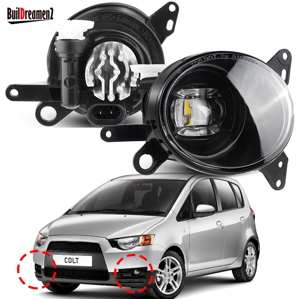 2 X 30W LED Lens Fog Light H11 Car Front Bumper Fog Lamp 8000LM For Mitsubishi Colt Hatchback 2004-2013(Not Fit Ralliart Model)