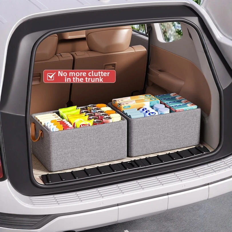 

Cationic Car Trunk Storage Box Foldable Specialized For Vehicle Use Organizer For Miscellaneous Items, Travel Clothing Storage