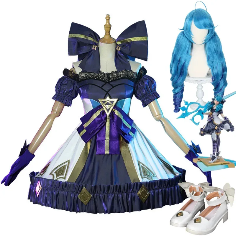 

Game LOL Hallowed Seamstress Gwen Cosplay Costume Lolita Skirt Princess Dress Wig Shoe Woman Sexy Cute Halloween Party Suit