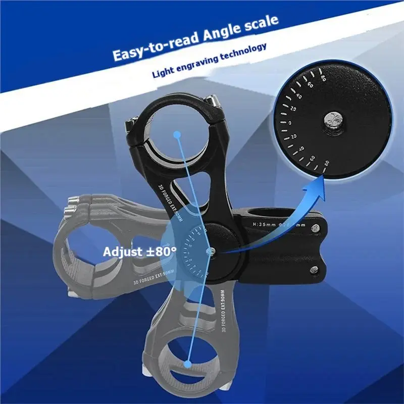 A51Q-Fits 31.8Mm Handlebars Bicycle Stem Adapter- Adjustable MTB Stem Riser/Modification Accessory