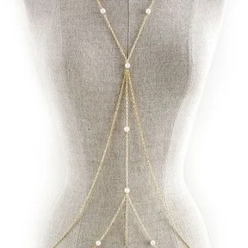 

Sexy, fashionable, European and American trendy styles, pearl matching, body chain, integrated chain, metal chain, jewelry.