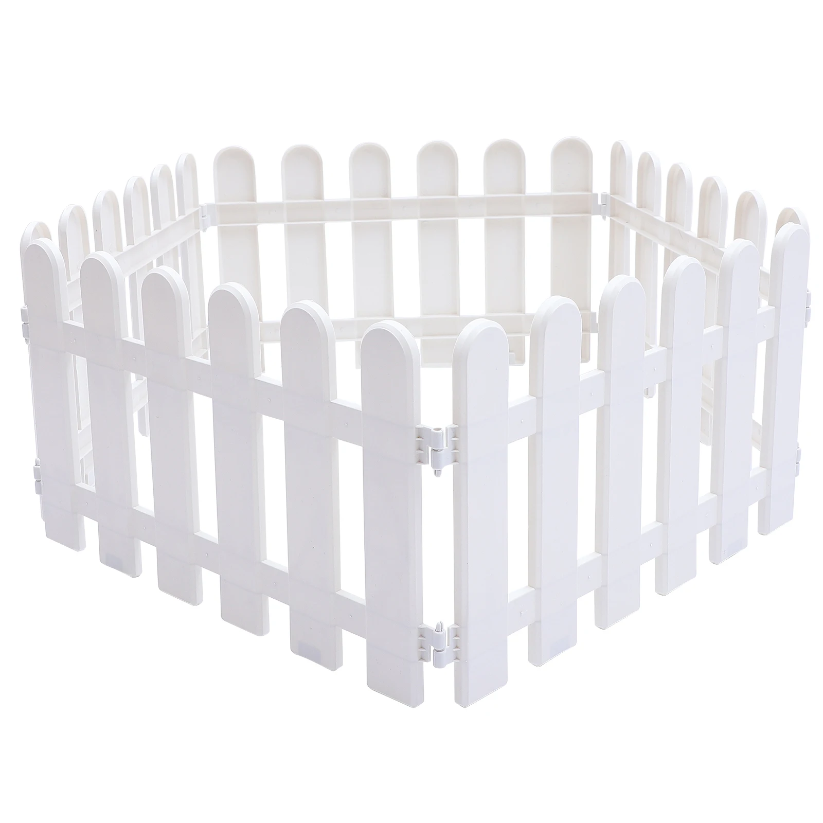 

5Pcs Garden Fence Edging Border Lawn White Decorative Picket Plastic Outdoor Barrier Flower Pet Fences Yard Panels Path Edgings