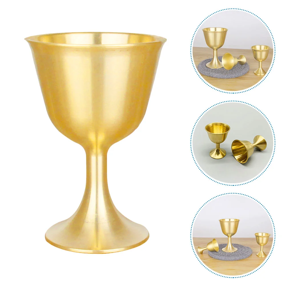 Glass Decoration Cup Decorative Copper Temple Holy Adornment Brass Royal Retro Desktop