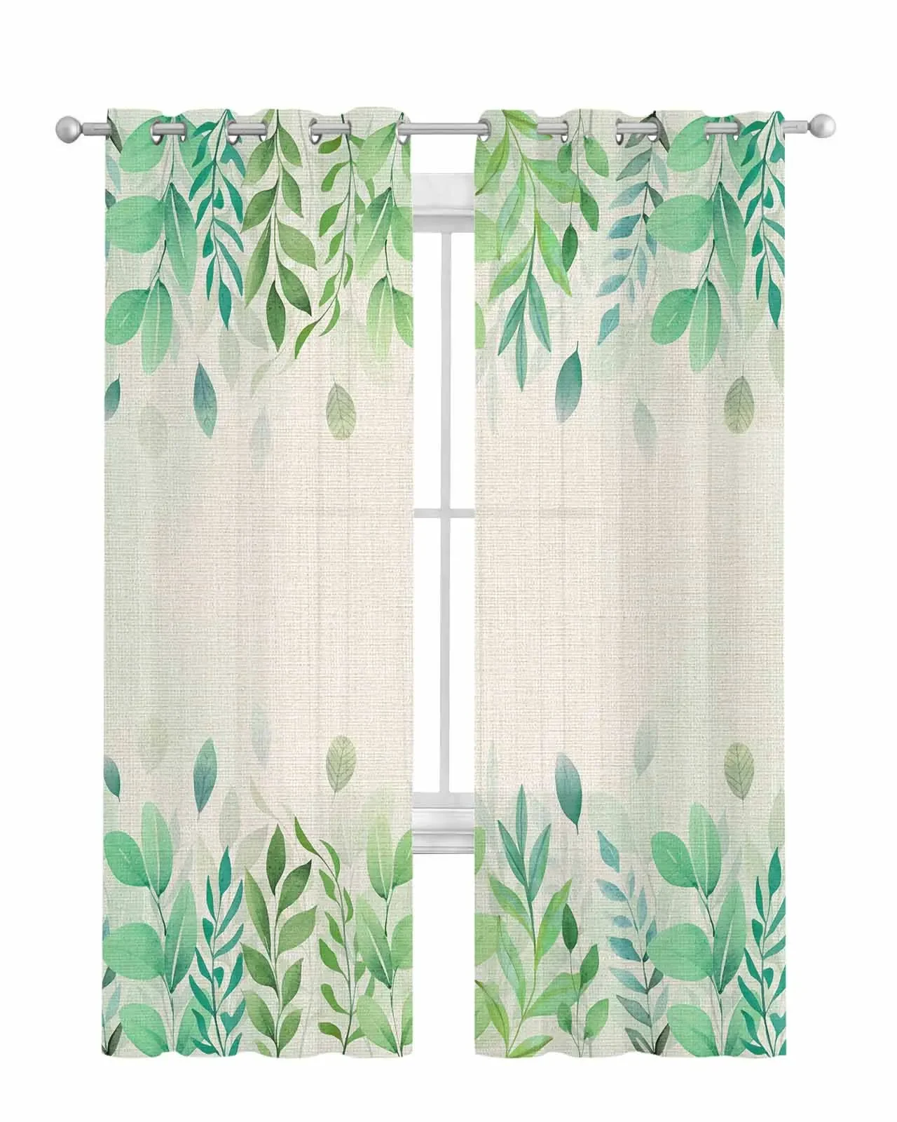 Curtains for Living Room Decoration Background Of Plant Deciduous Linen Window Curtain Cheap Things With Free Shipping for Home