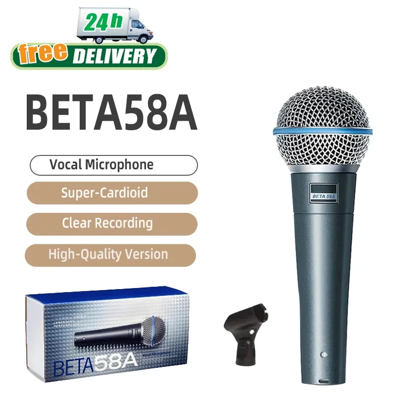 

BETA 58A Supercardioid Dynamic Microphone for Stage Singing Professional Wired Microphone for Karaoke Recording Vocal Mic