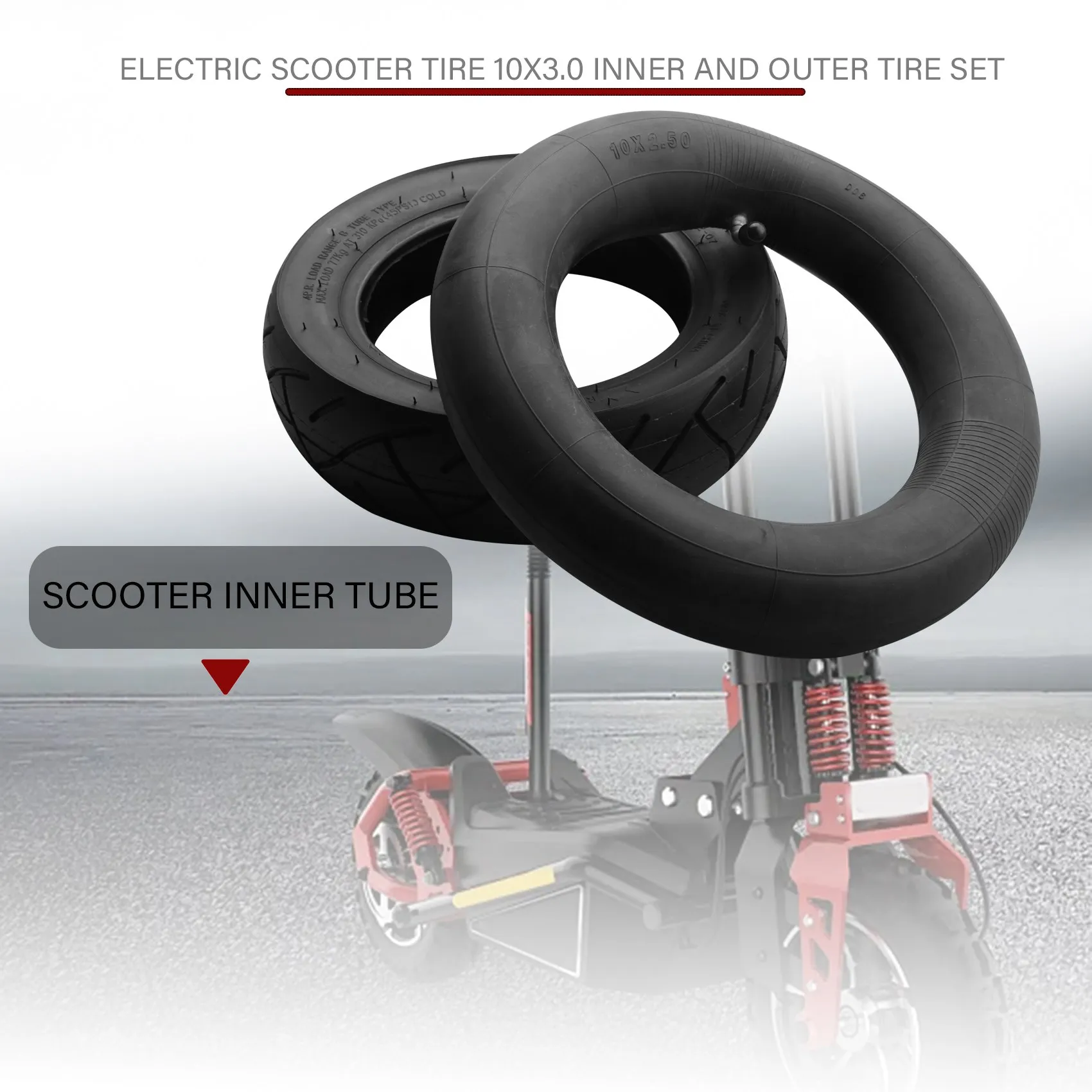 Electric Scooter Tyre 10X3.0 Inner and Outer Tire Set for KUGOO M4 PRO Electric Scooter Go Karts ATV