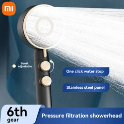 Ajustável Water Saving Shower Head, Showerhead de alta pressão, Handheld Spray, Hanger Acessórios Do Banheiro, 5 Modos, 6th Gears, 2024