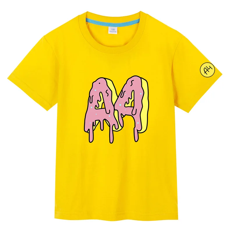 а4 мерч Boys Girl Short Sleeve T Shirts а4 мерч для детей 100% Cotton a4 Donuts Children\'s T-Shirt Tops Summer Kids Clothing