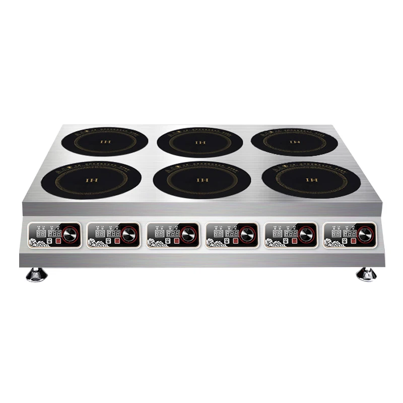220V Dual 2-Burner Electric Induction Cooker Wide Steel Commercial Kitchen Equipment Frequency Conversion Hob Stovetop for