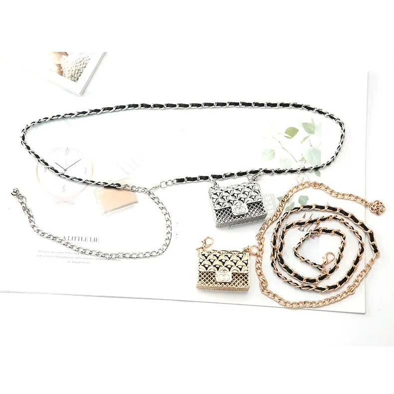 

Internet Celebrity Waist Chain Accessories Women's Mini Mini Metal Bag Decorative Chain Belt Belt Bag