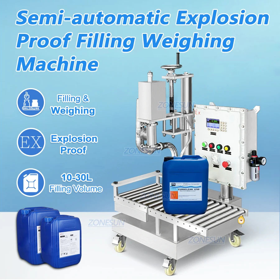 ZONESUN ZS-YTEXW1 Semi Automatic Explosion Proof Large Flow Chemical Liquid Weighing Filling Machine With Feeding Pump